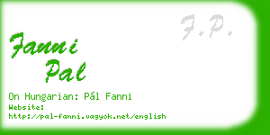 fanni pal business card