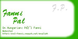 fanni pal business card